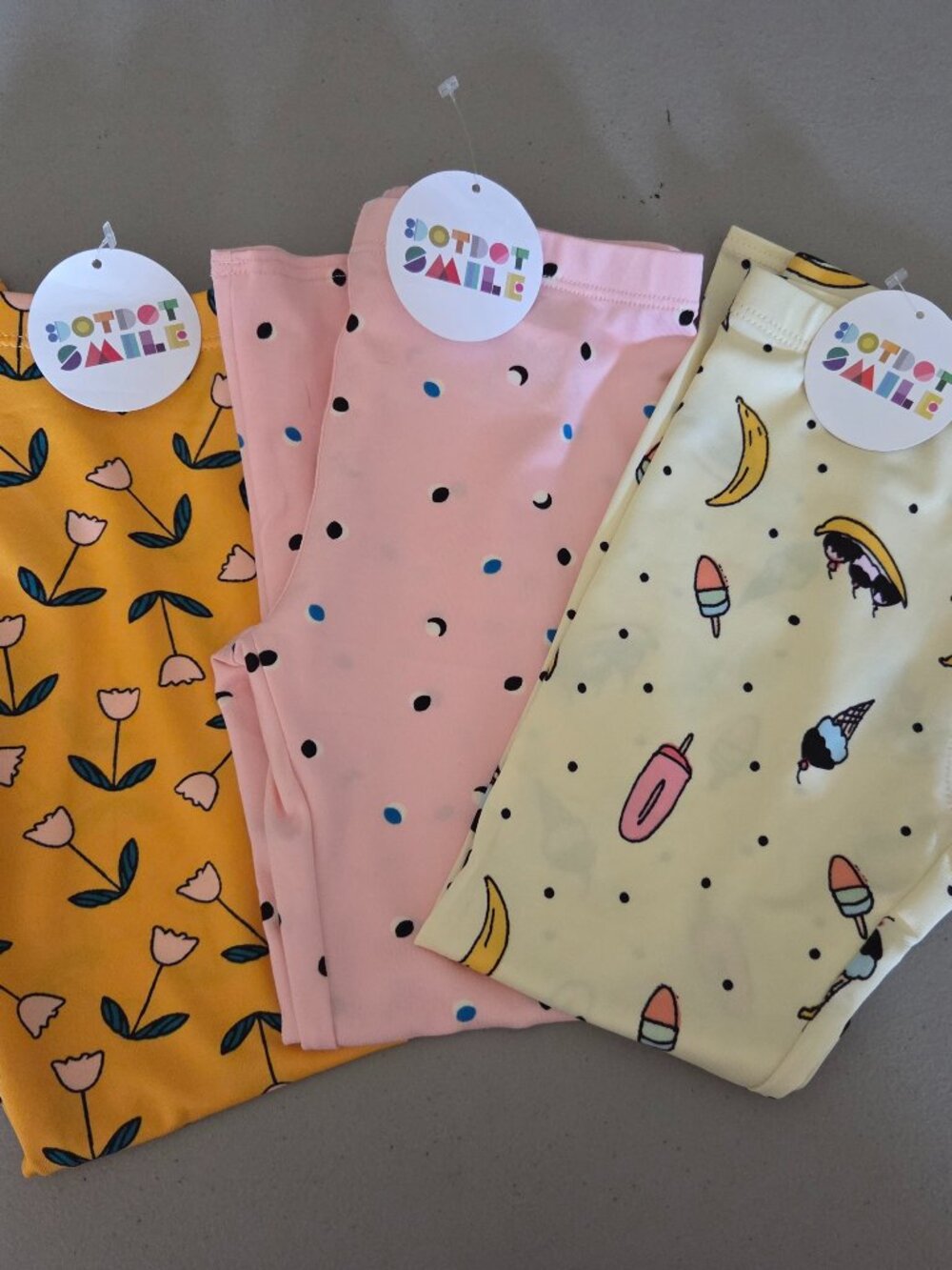 Dot Dot Smile Leggings Girl's 5/6  3pc Bundle Lot Stretch Elastic Waist NWT